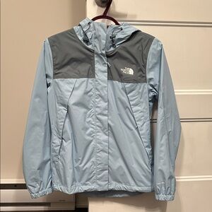 The North Face Sky Blue and Charcoal Jacket